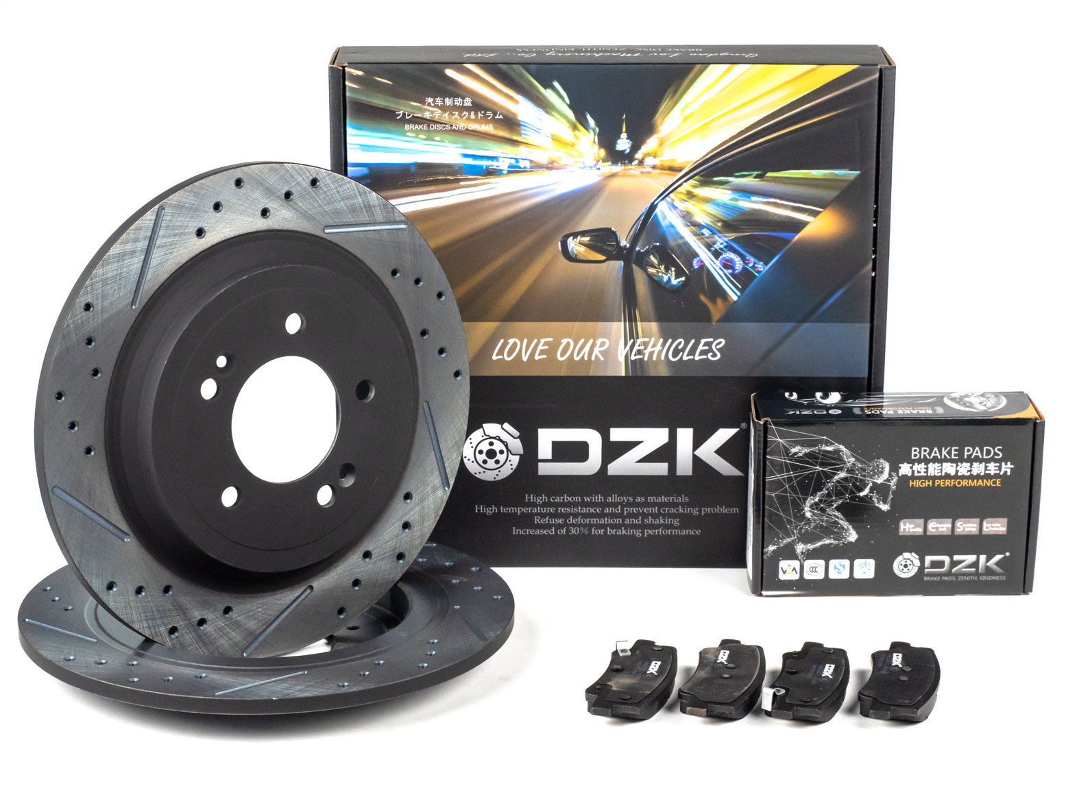 Комплект задних тормозных дисков и колодок DZK для KIA K5 GEN 3 2019 - н.в. 2.5 AT8 191 FWD