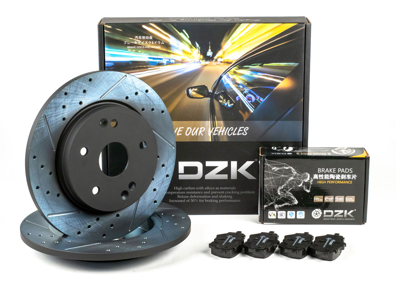 Комплект задних тормозных дисков и колодок DZK для LIVAN S6 PRO GEN 1 2023 - н.в. 1.5T AMT7 147 FWD