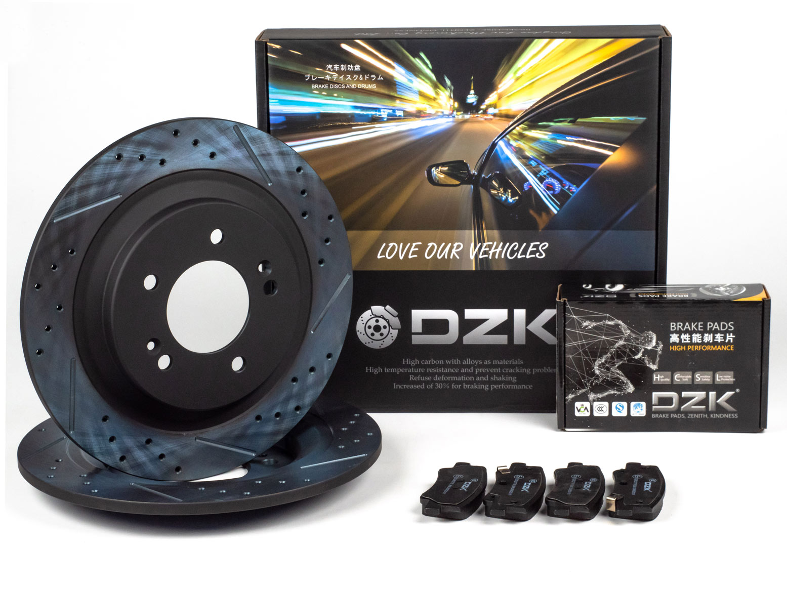 Комплект задних тормозных дисков и колодок DZK для HYUNDAI TUCSON GEN 3 2015 - 2021