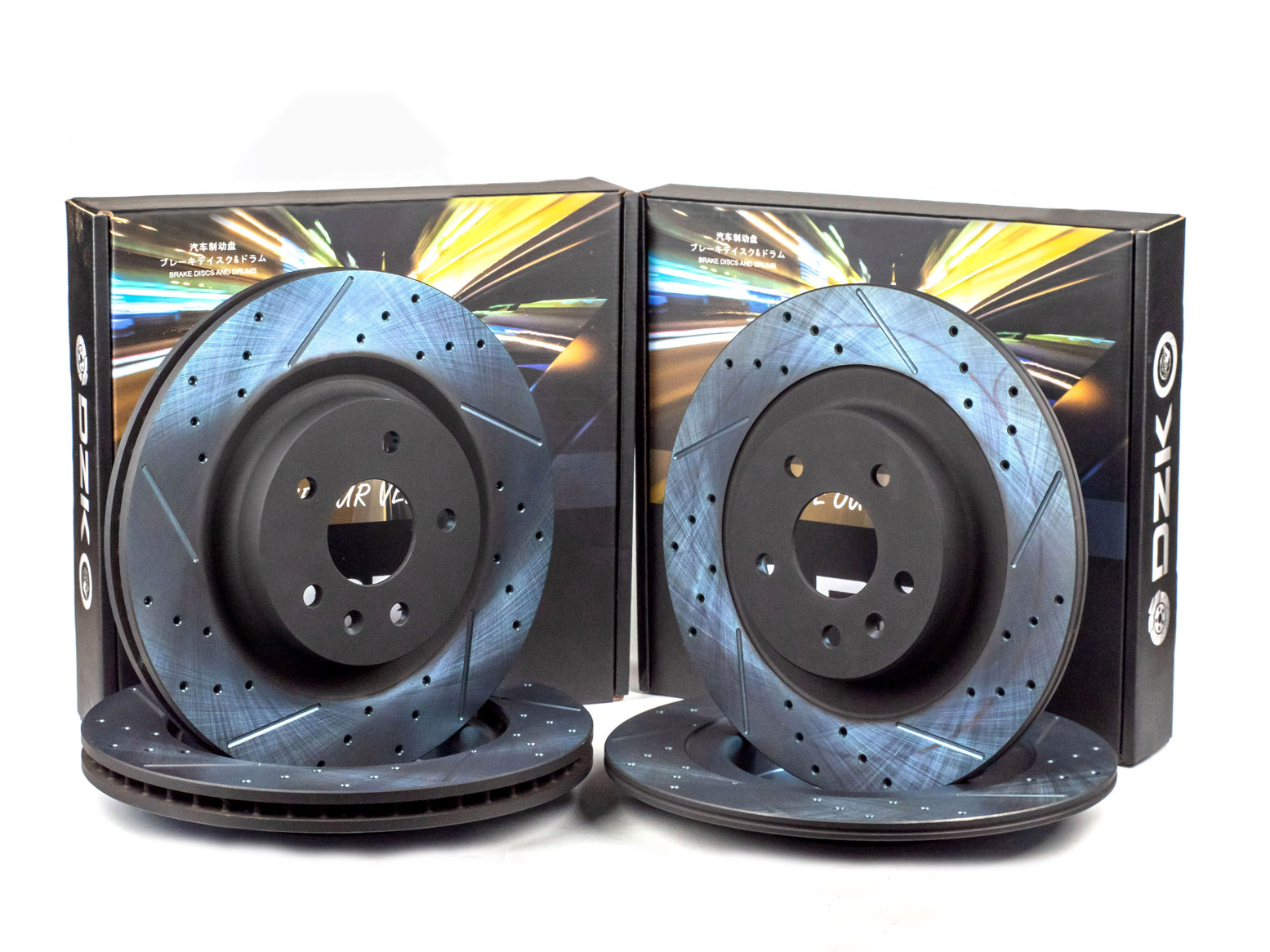 Комплект передних и задних тормозных дисков DZK для Changan EADOplus GEN 1 2020 - н.в. 1.4 АМТ7 160 FWD