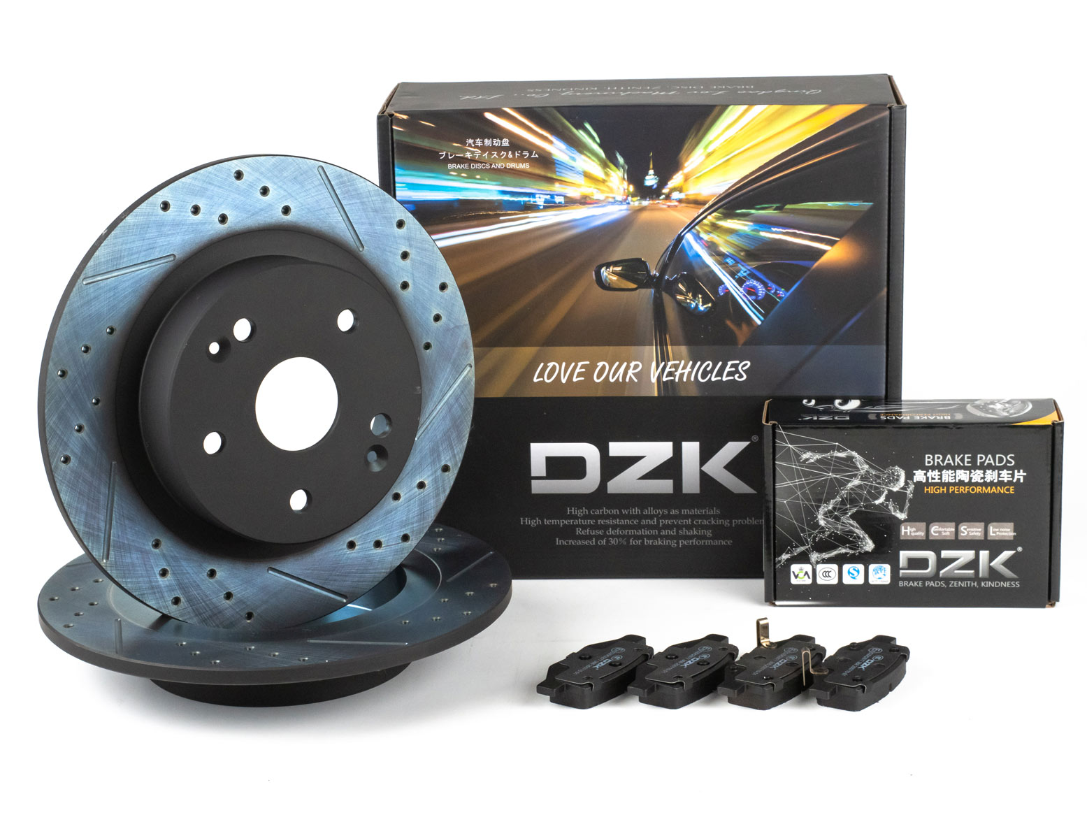 Комплект задних тормозных дисков и колодок DZK для GELLY COOLRAY GEN 1 2019-2024 1.5 AMT7 150 FWD