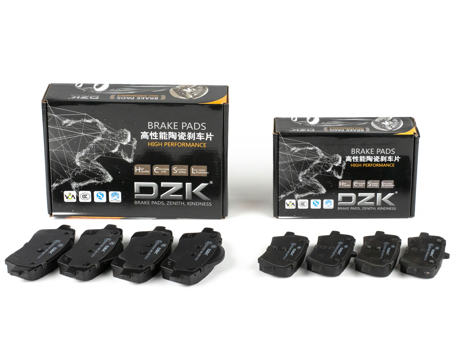 Комплект передних и задних тормозных колодок DZK для GEELY PREFACE GEN 1 2024 - н.в.