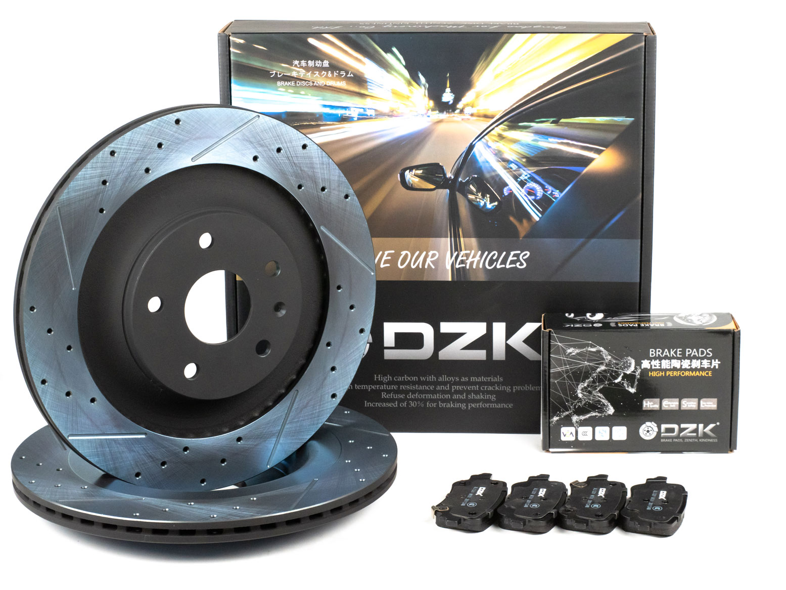 Комплект задних тормозных дисков и колодок DZK для GAC M8 GEN 2 2022-2023