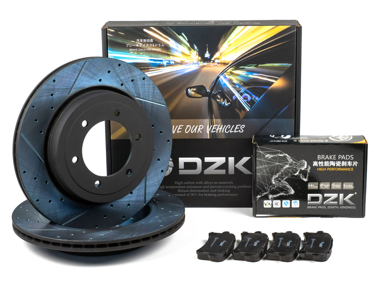 Комплект задних тормозных дисков и колодок DZK для Changan Hunter Plus GEN 1 2023 - н.в. 2.0 AT8 226 AWD