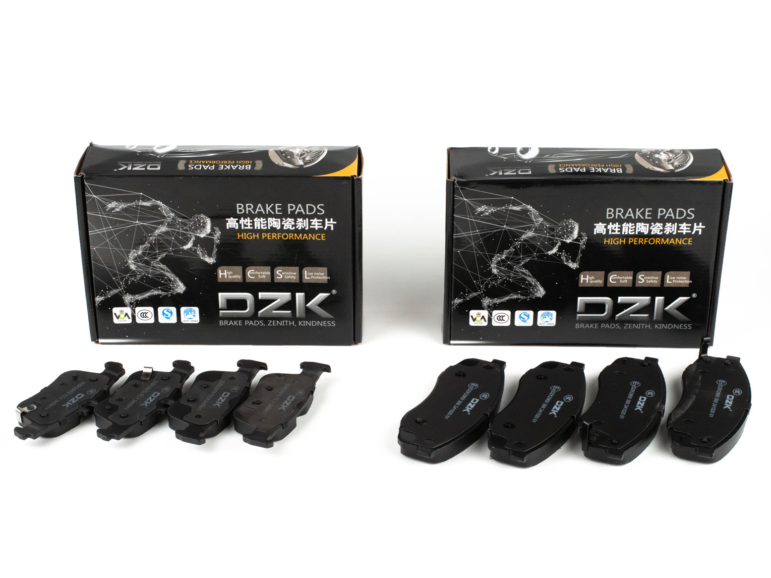 Комплект передних и задних тормозных колодок DZK для Changan UNI-T GEN 1 2020 - н.в. 1.5 АМТ7 167 FWD