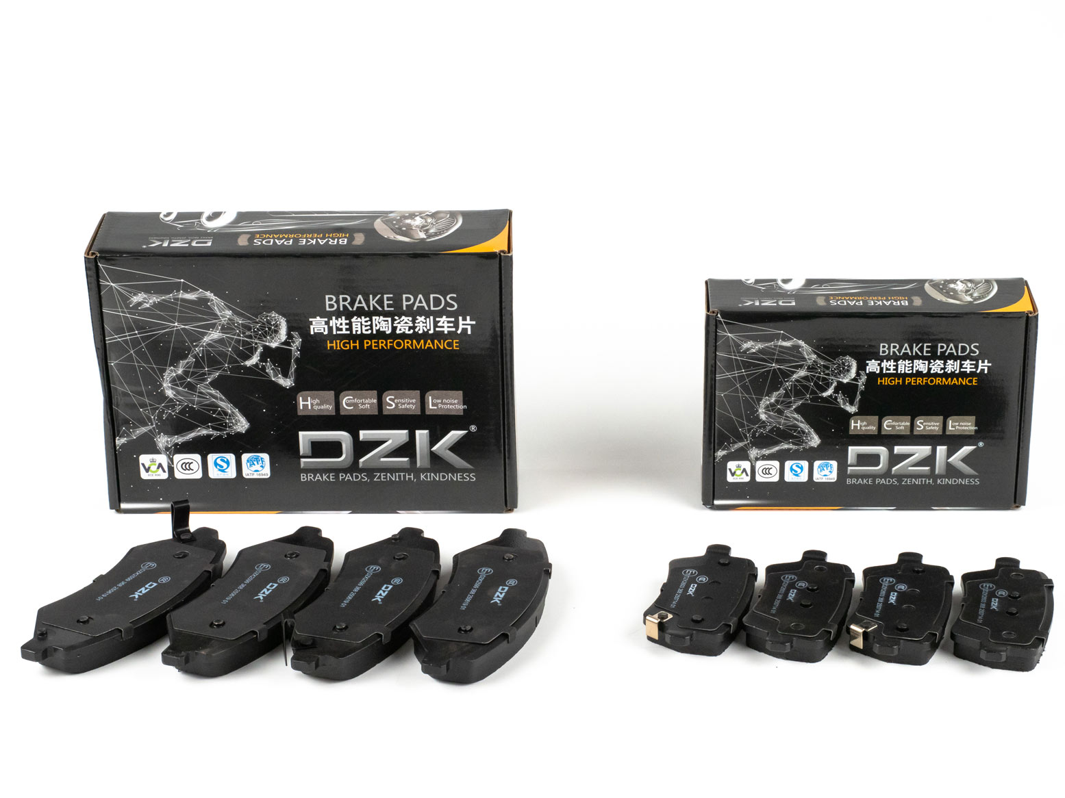 Комплект передних и задних тормозных колодок DZK для JETOUR X90 Plus GEN 1 2021-н.в. 1.6 АМТ7 190 FWD