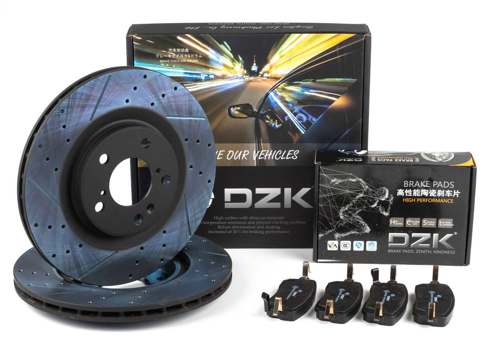 Комплект передних тормозных дисков и колодок DZK для HAVAL JOLION GEN 1 2021-2024 1.5 MT6-AMT7 143 FWD