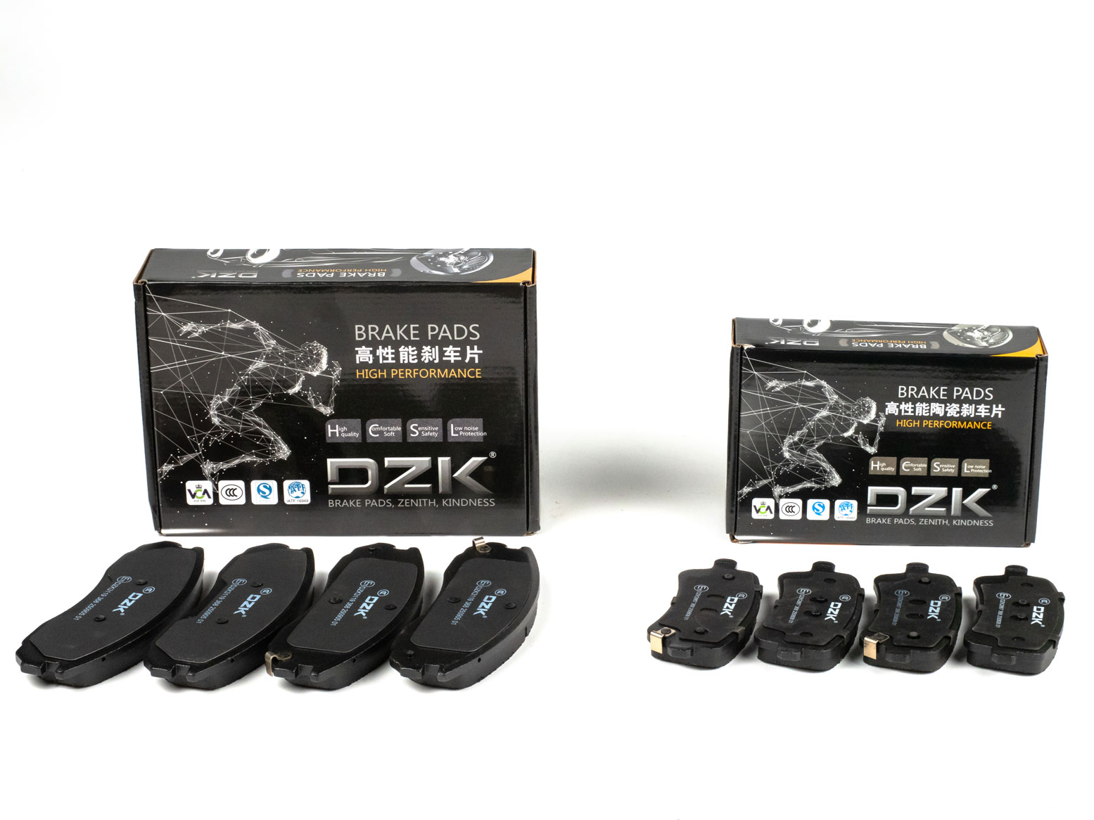 Комплект передних и задних тормозных колодок DZK для SOUEAST S07 GEN 1 2024 - н.в. 1.6T AMT7 190 FWD