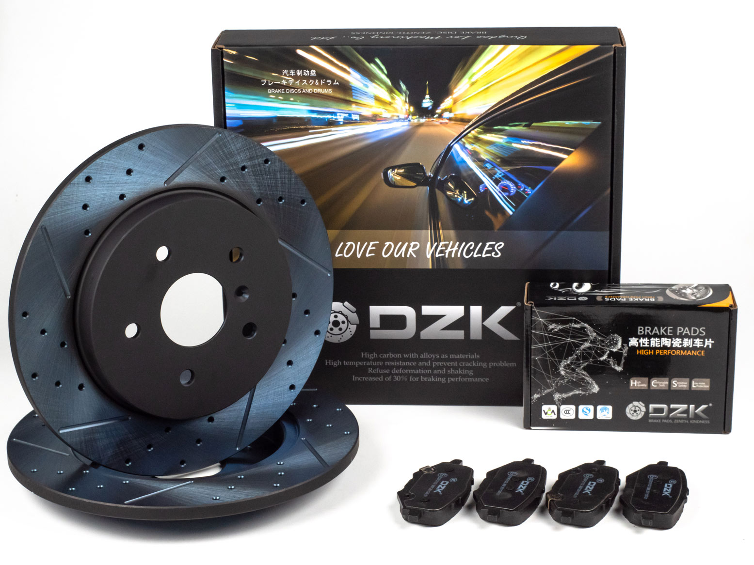 Комплект задних тормозных дисков и колодок DZK для Changan CS75 Plus GEN 2 REST 2021 - 2024 1.5T 181 FWD