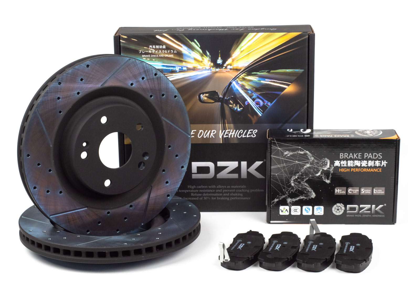 Комплект передних тормозных дисков и колодок DZK для LIVAN X6 PRO GEN 1 2023 - н.в. 1.5T AMT7 147 FWD