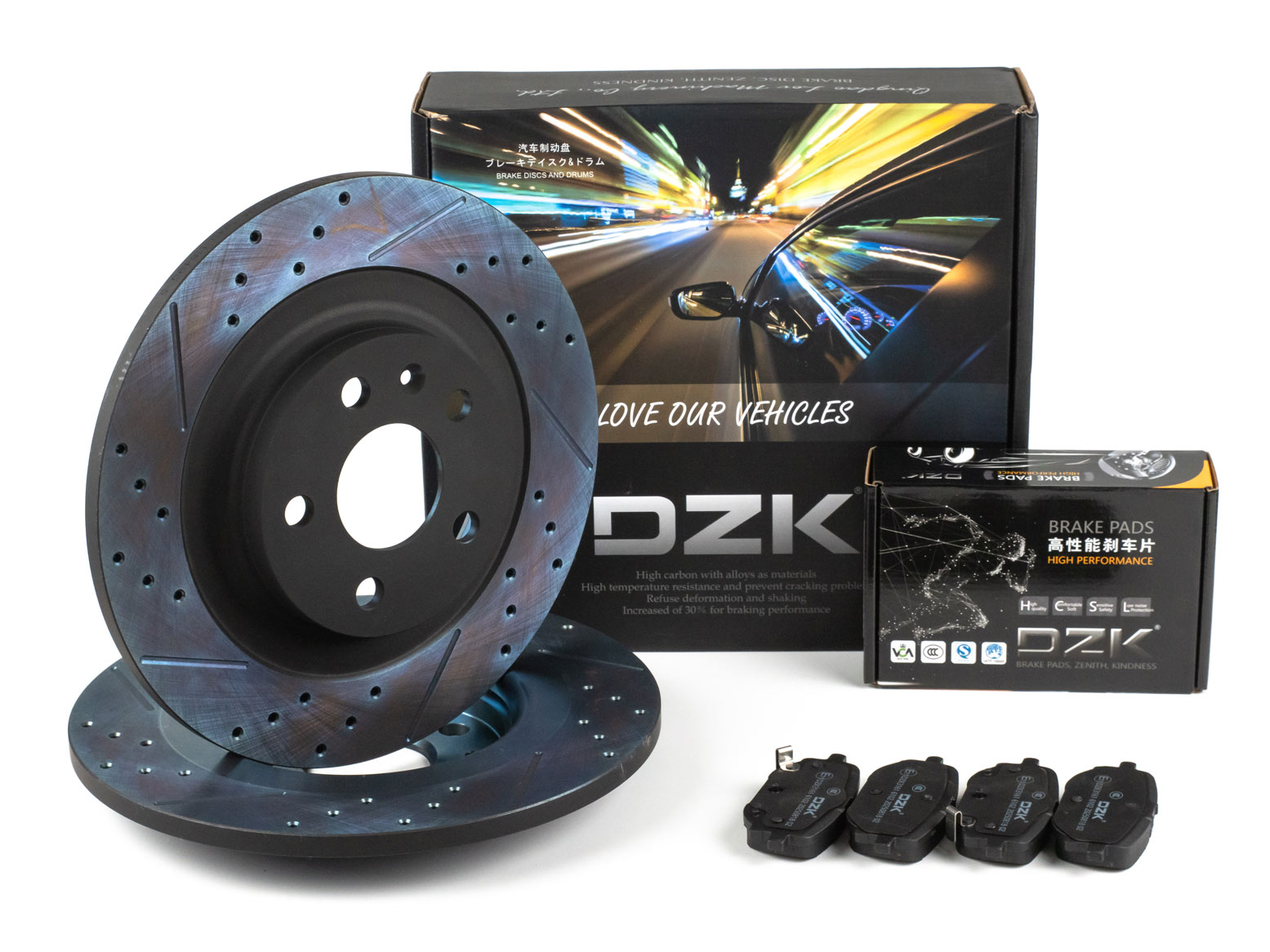 Комплект задних тормозных дисков и колодок DZK для GELLY ATLAS II GEN 2 2023-2025 2.0