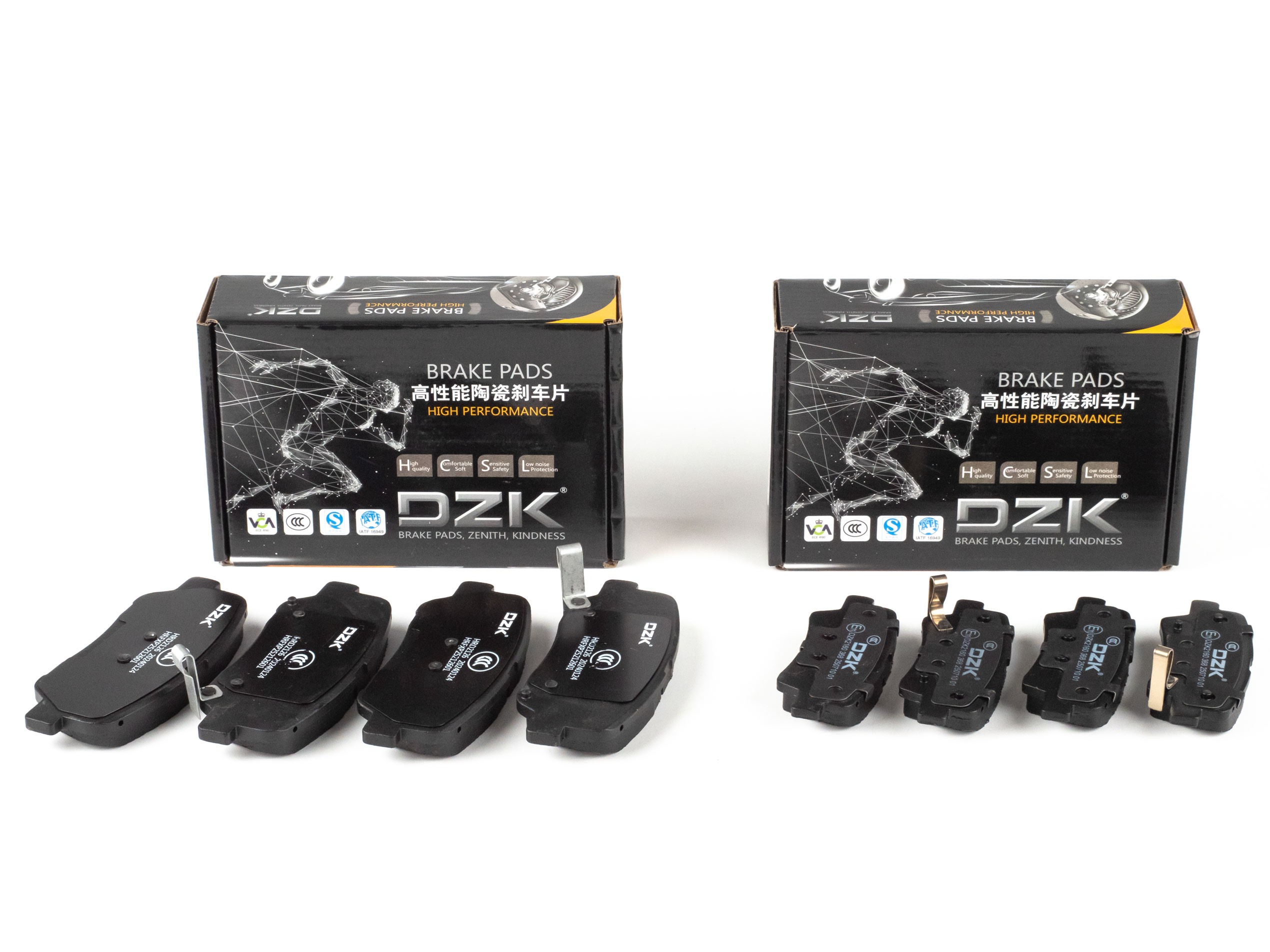 Комплект передних и задних тормозных колодок DZK для GELLY ATLAS PRO 2021-2025 1.5 AMT7 177 FWD
