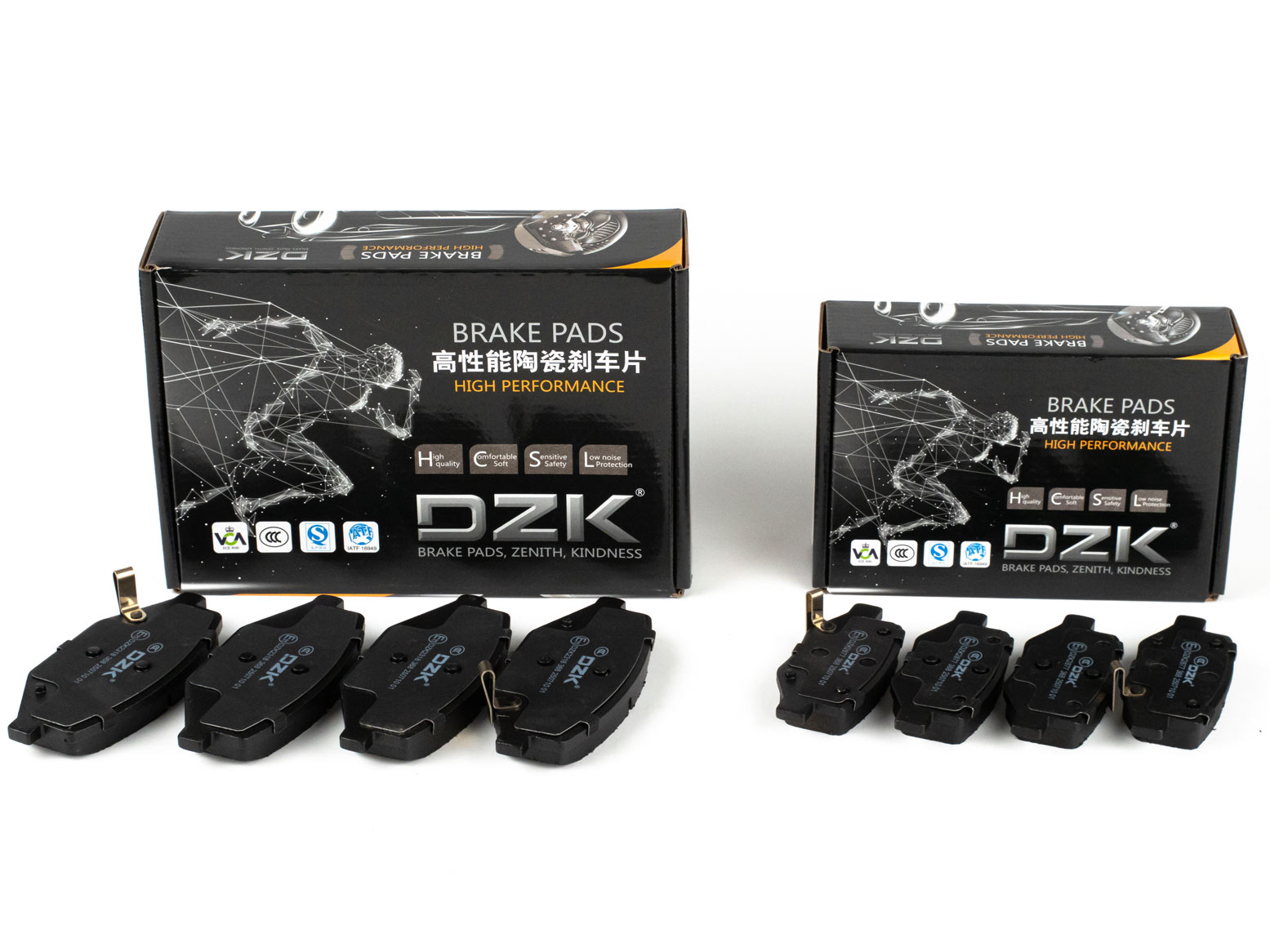 Комплект передних и задних тормозных колодок DZK для GELLY COOLRAY GEN 1 2019-2024 1.5 AMT7 150 FWD