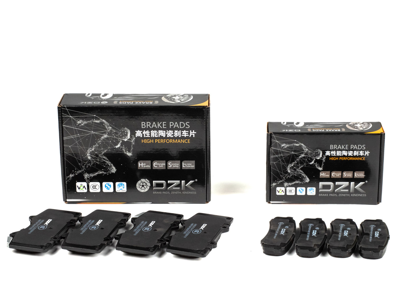 Комплект передних и задних тормозных колодок DZK для TOYOTA LAND CRUISER PRADO GEN 4 2009-2022 (J150)