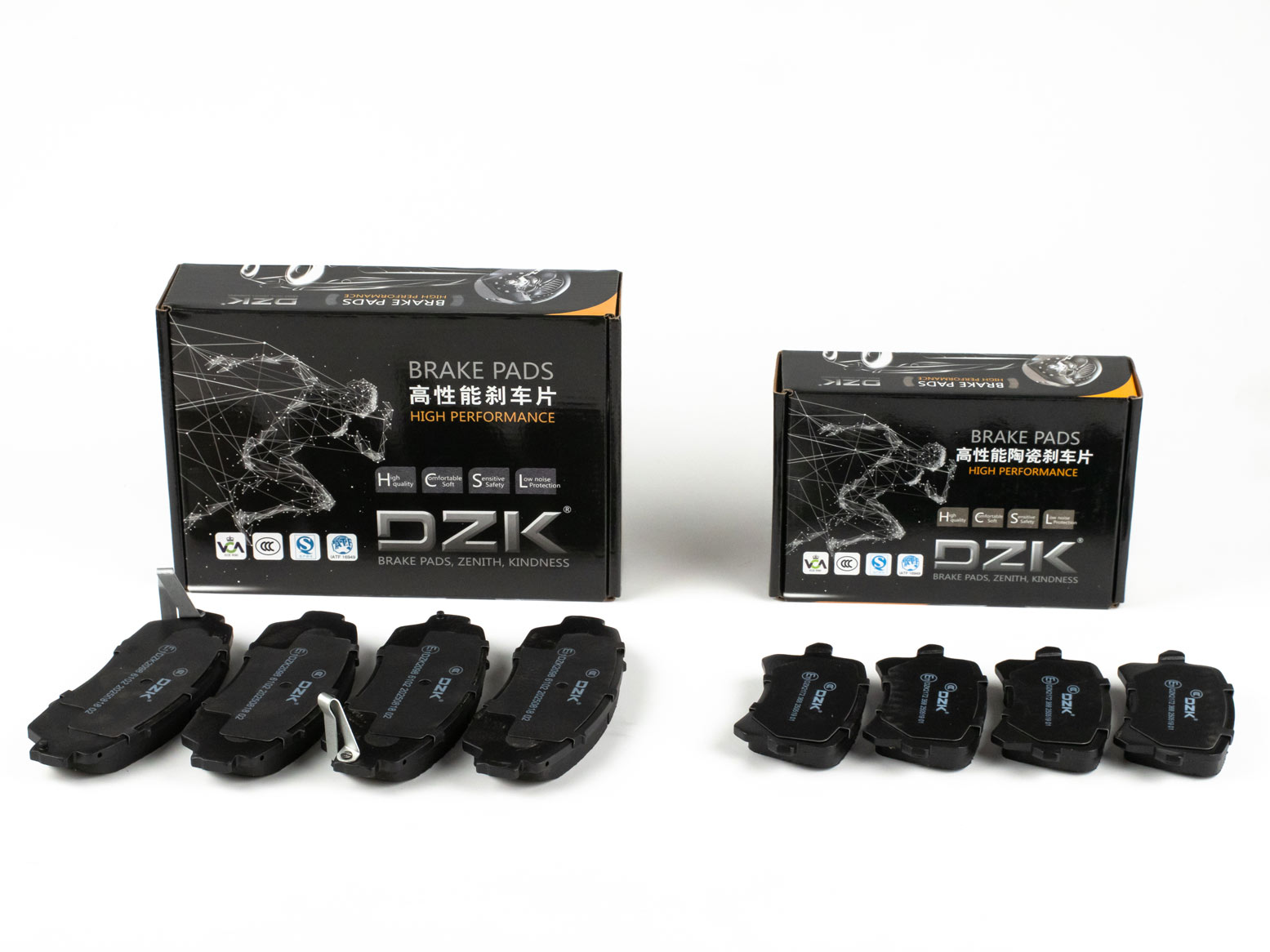 Комплект передних и задних тормозных колодок DZK для HAVAL F7 GEN 1 2018-2024 1.5 AMT7 150 AWD