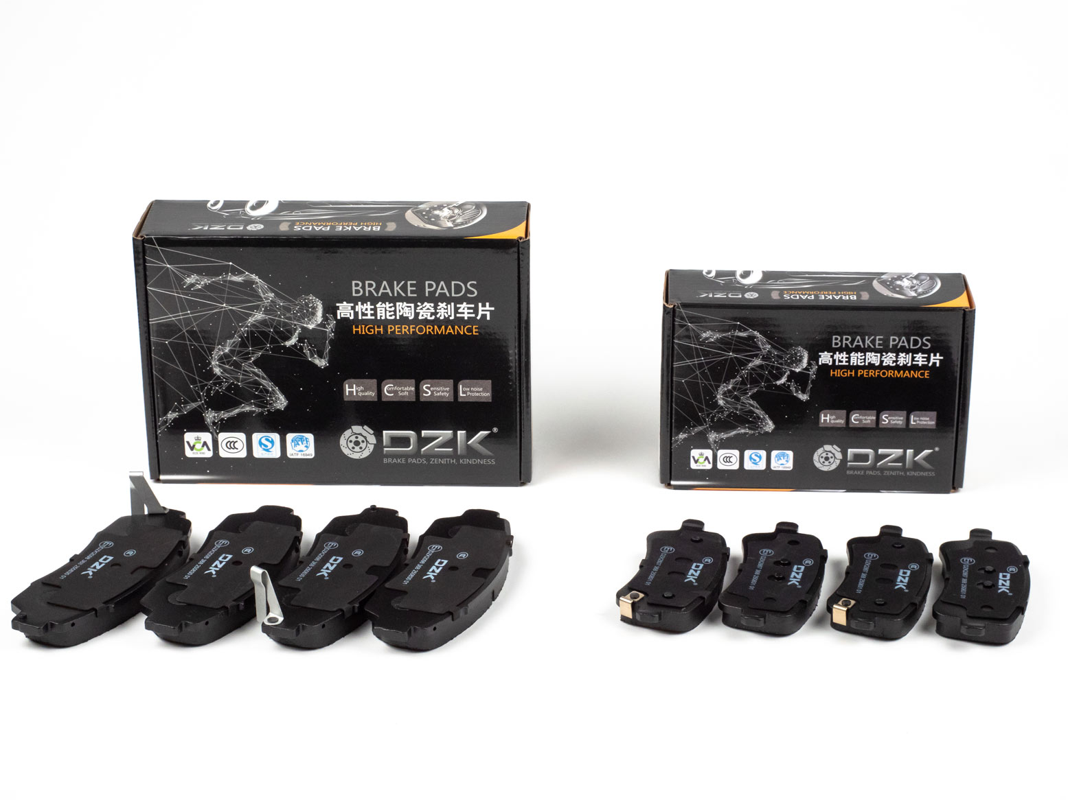 Комплект передних и задних тормозных колодок DZK для EXEED RX GEN 1 2023-н.в. 2.0 AMT7 249 FWD