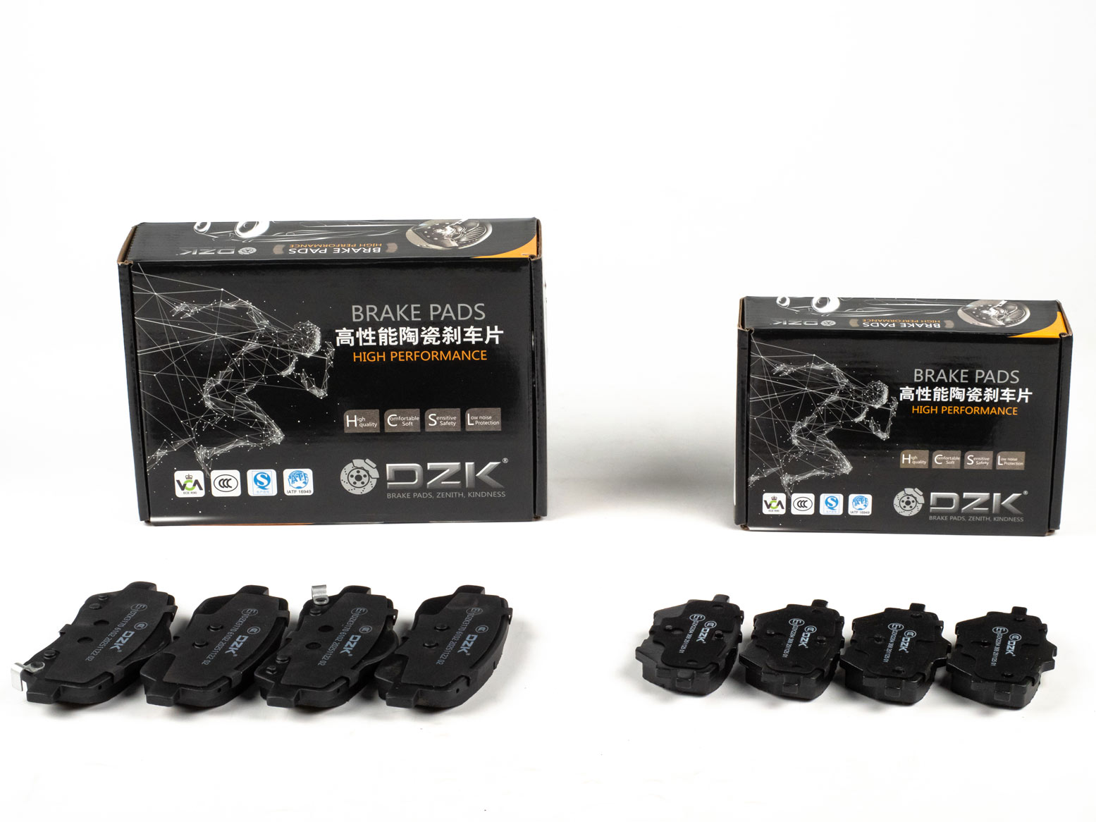 Комплект передних и задних тормозных колодок DZK для LIVAN S6 PRO GEN 1 2023 - н.в. 1.5T AMT7 147 FWD
