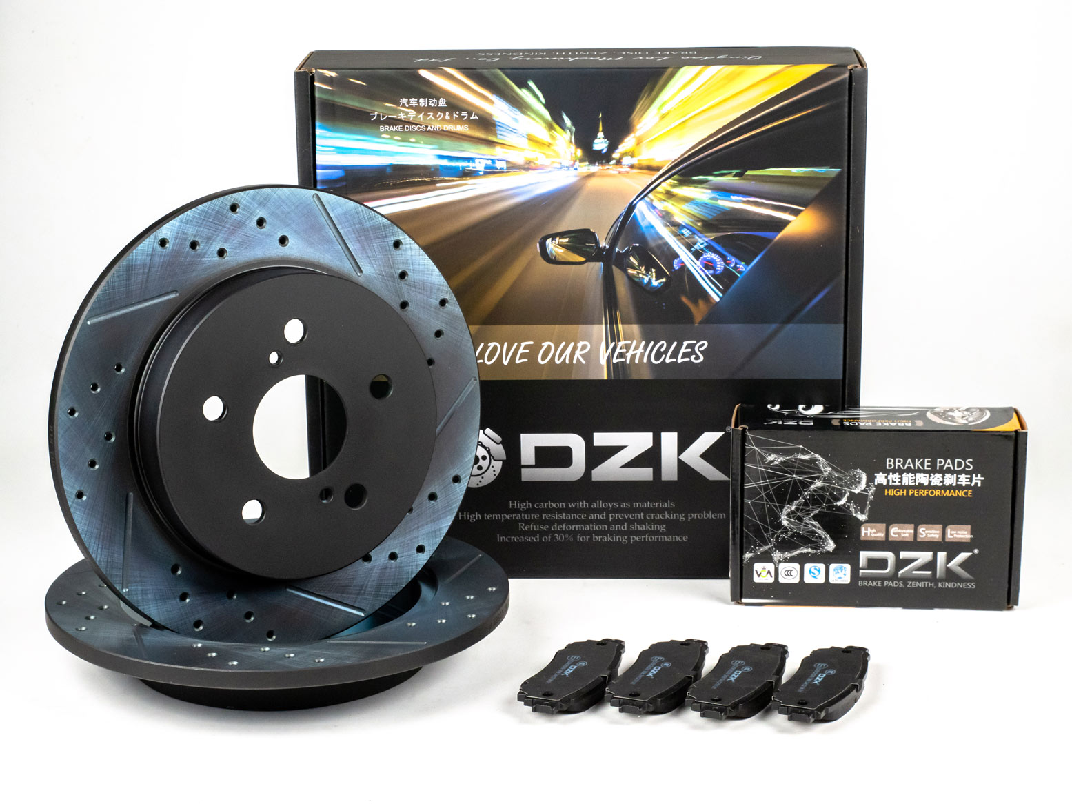 Комплект задних тормозных дисков и колодок DZK для TOYOTA CAMRY XV70