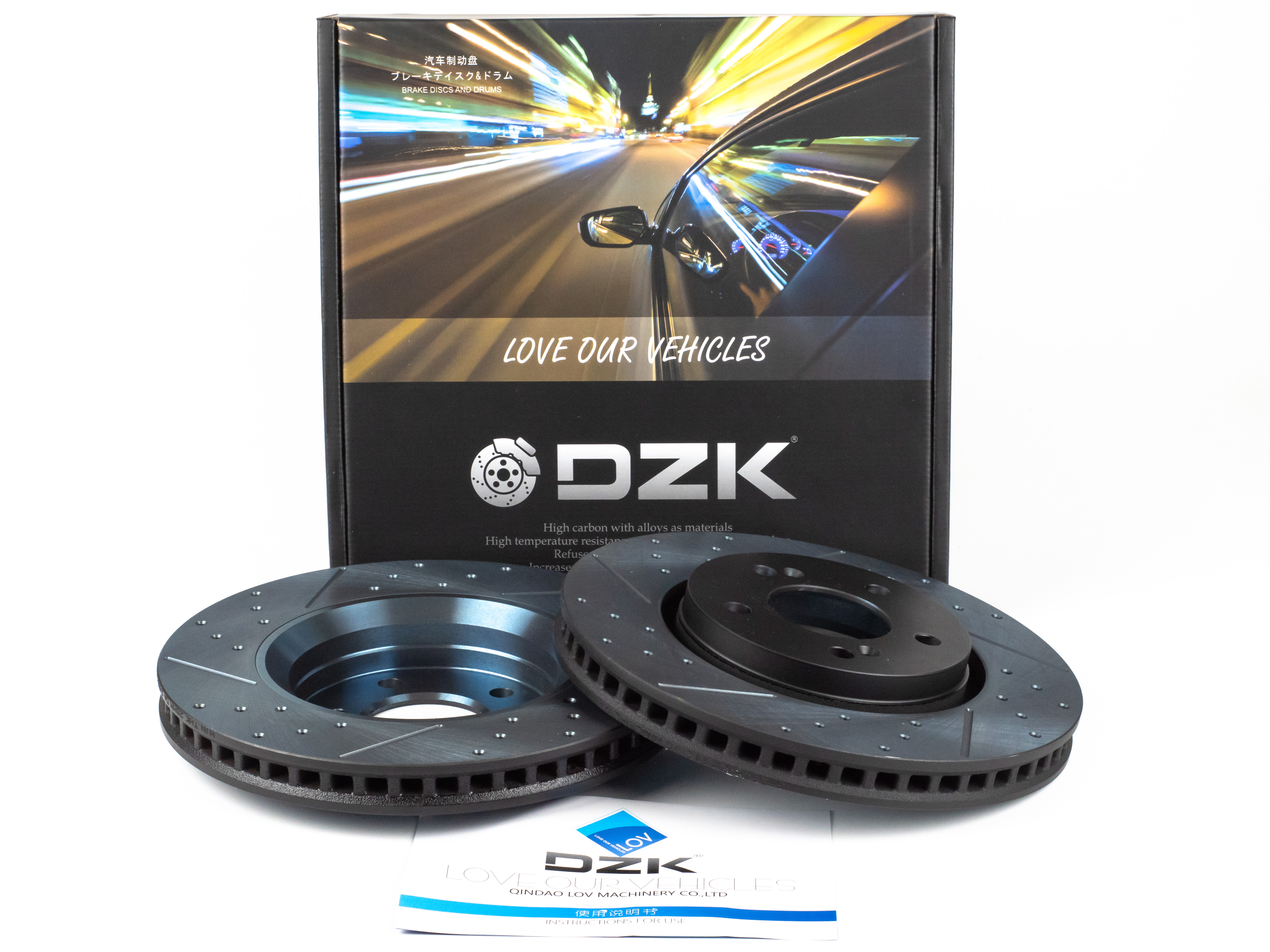 Передние тормозные диски DZK для Chery Arizzo 8 GEN 1 2022-н.в. 1.6 AMT7 186 FWD