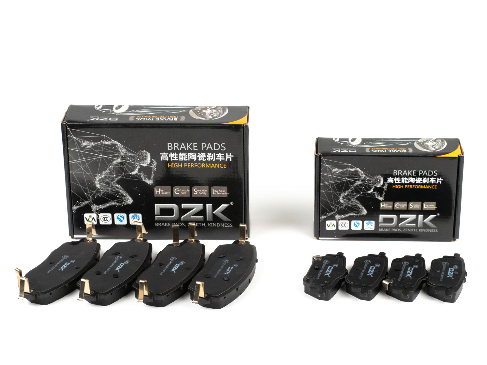 Комплект передних и задних тормозных колодок DZK для HAVAL DARGO GEN 1 2022-н.в. 2.0 AMT7 192 AWD