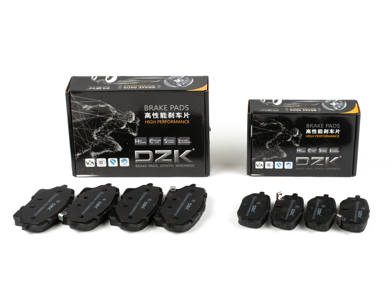 Комплект передних и задних тормозных колодок DZK для GELLY ATLAS II GEN 2 2023-2025 2.0