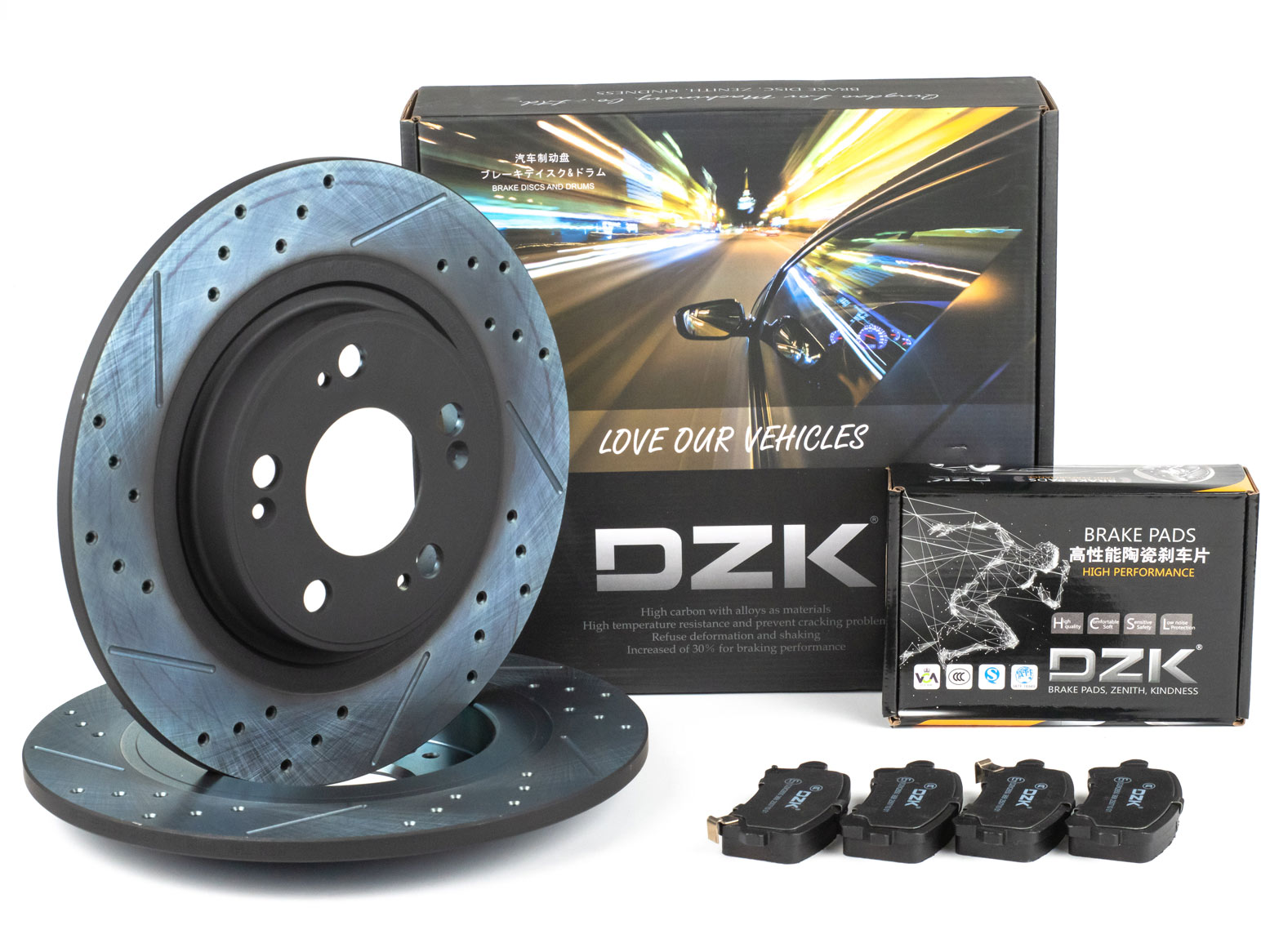 Комплект задних тормозных дисков и колодок DZK для HAVAL H3 GEN 1 2024-н.в. 1.5 АМТ7 143 2WD
