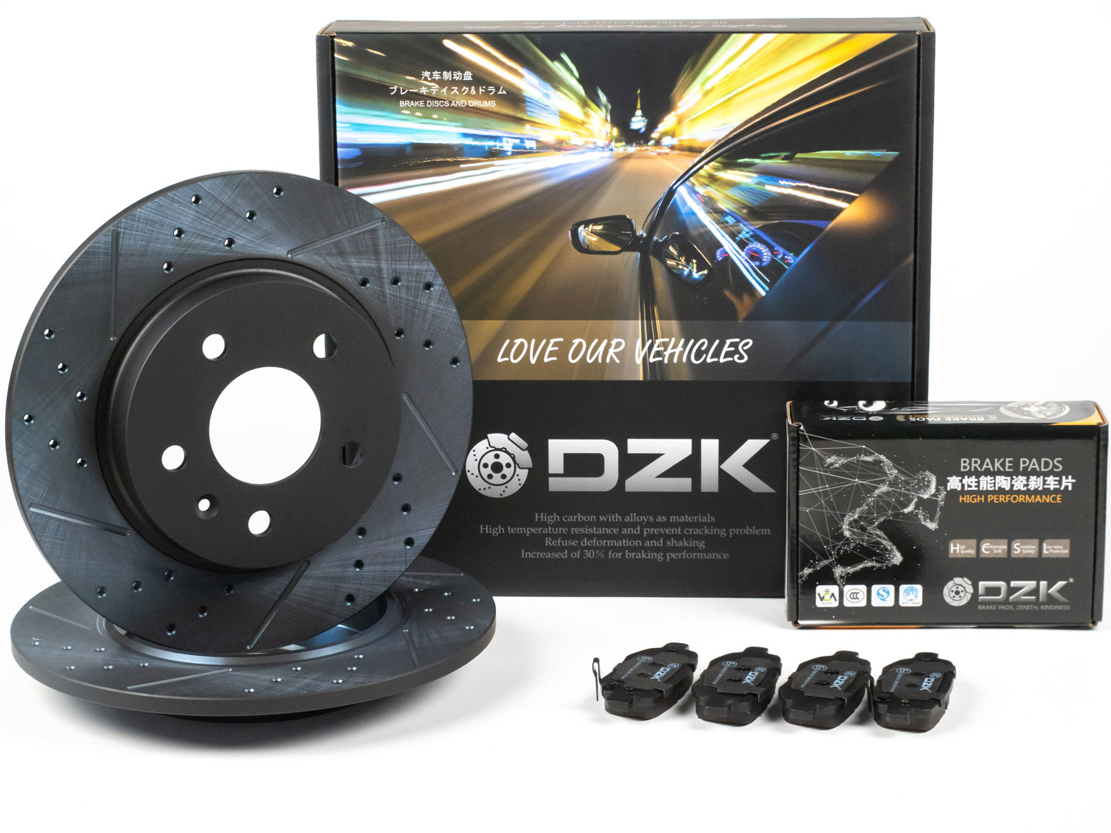 Комплект задних тормозных дисков и колодок DZK для GAC GS3 GEN 1 2024 - н.в. 1.5 AMT7 170 FWD