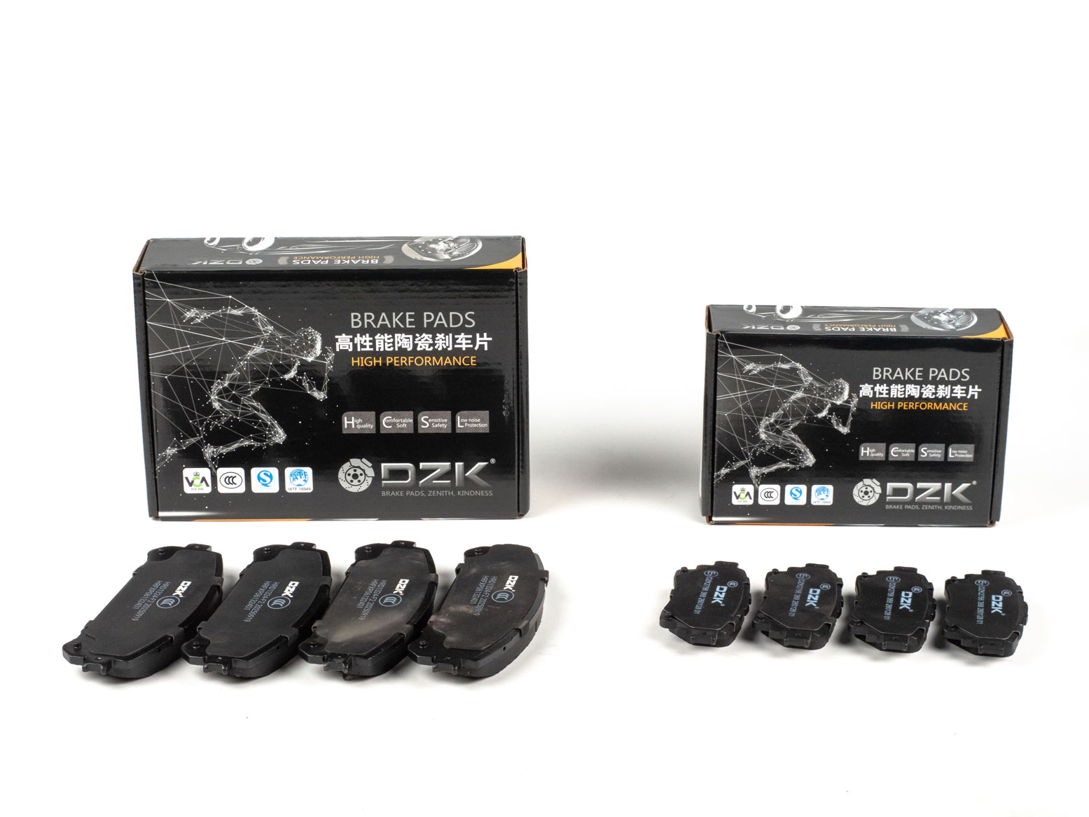 Комплект передних и задних тормозных колодок DZK для TOYOTA HIGHLANDER GEN 4 2019 - 2026 (XU70)