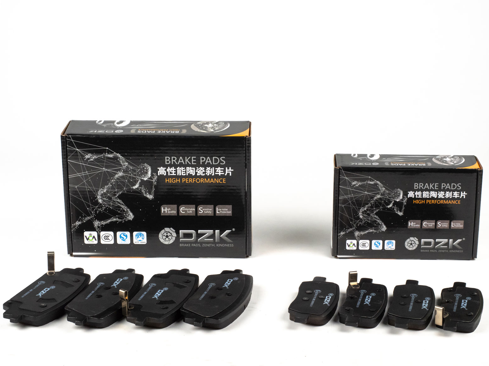 Комплект передних и задних тормозных колодок DZK для KIA SORENTO GEN 3 2014 - 2025