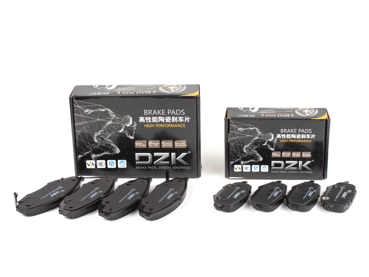 Комплект передних и задних тормозных колодок DZK для Changan UNI-K GEN 1 2020 - н.в. 2.0 AT8 226 AWD