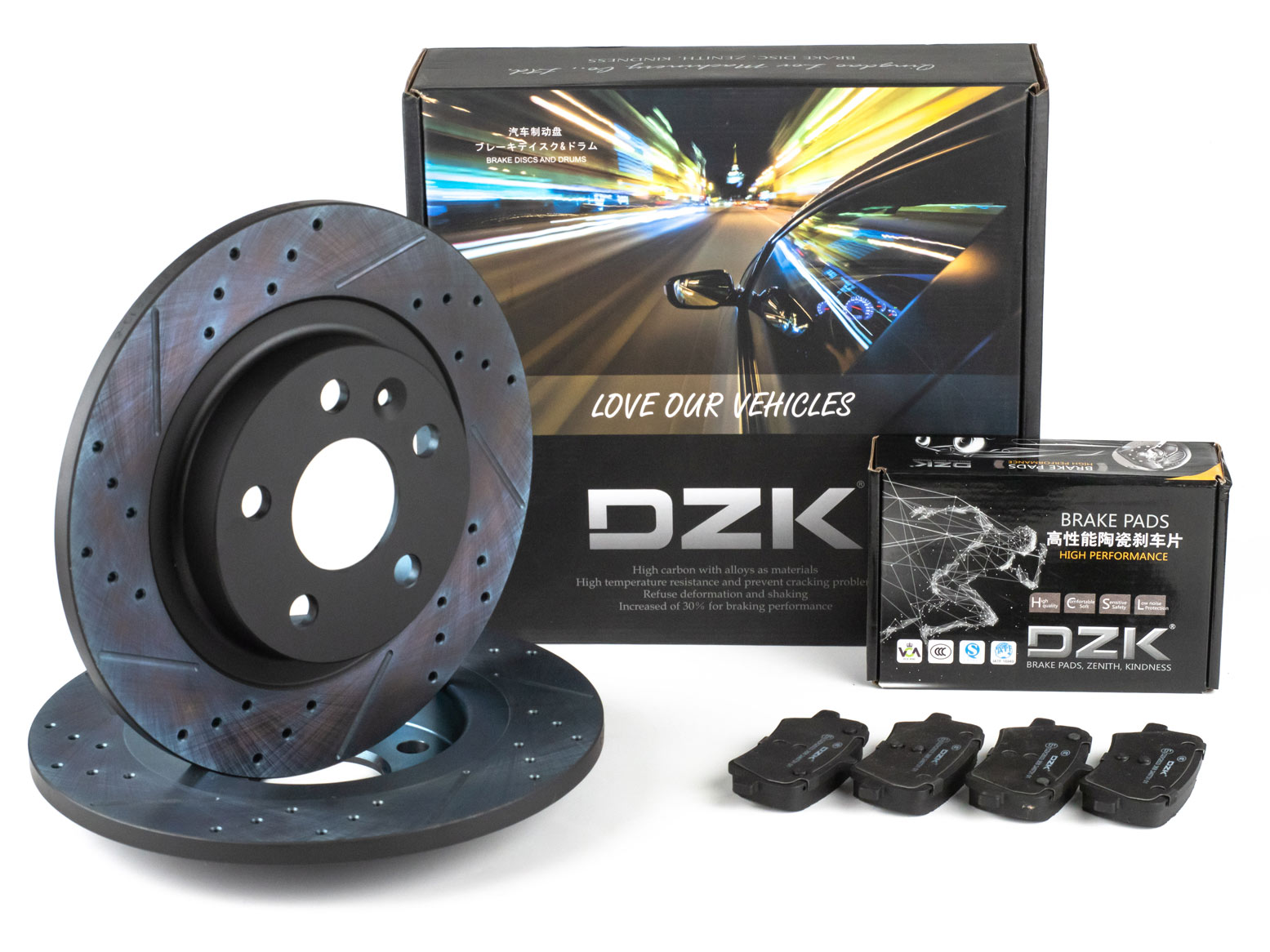 Комплект задних тормозных дисков и колодок DZK для GEELY PREFACE GEN 1 2024 - н.в.