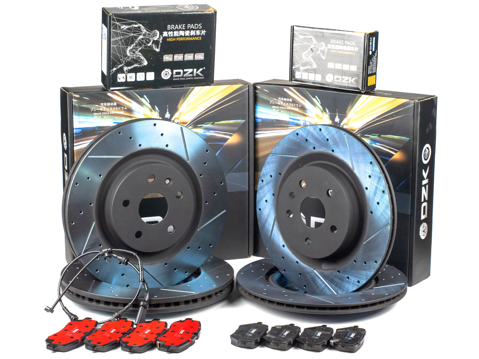 Комплект передних и задних тормозных дисков и колодок DZK для LiXiang L6 GEN 1 2023 - н.в.