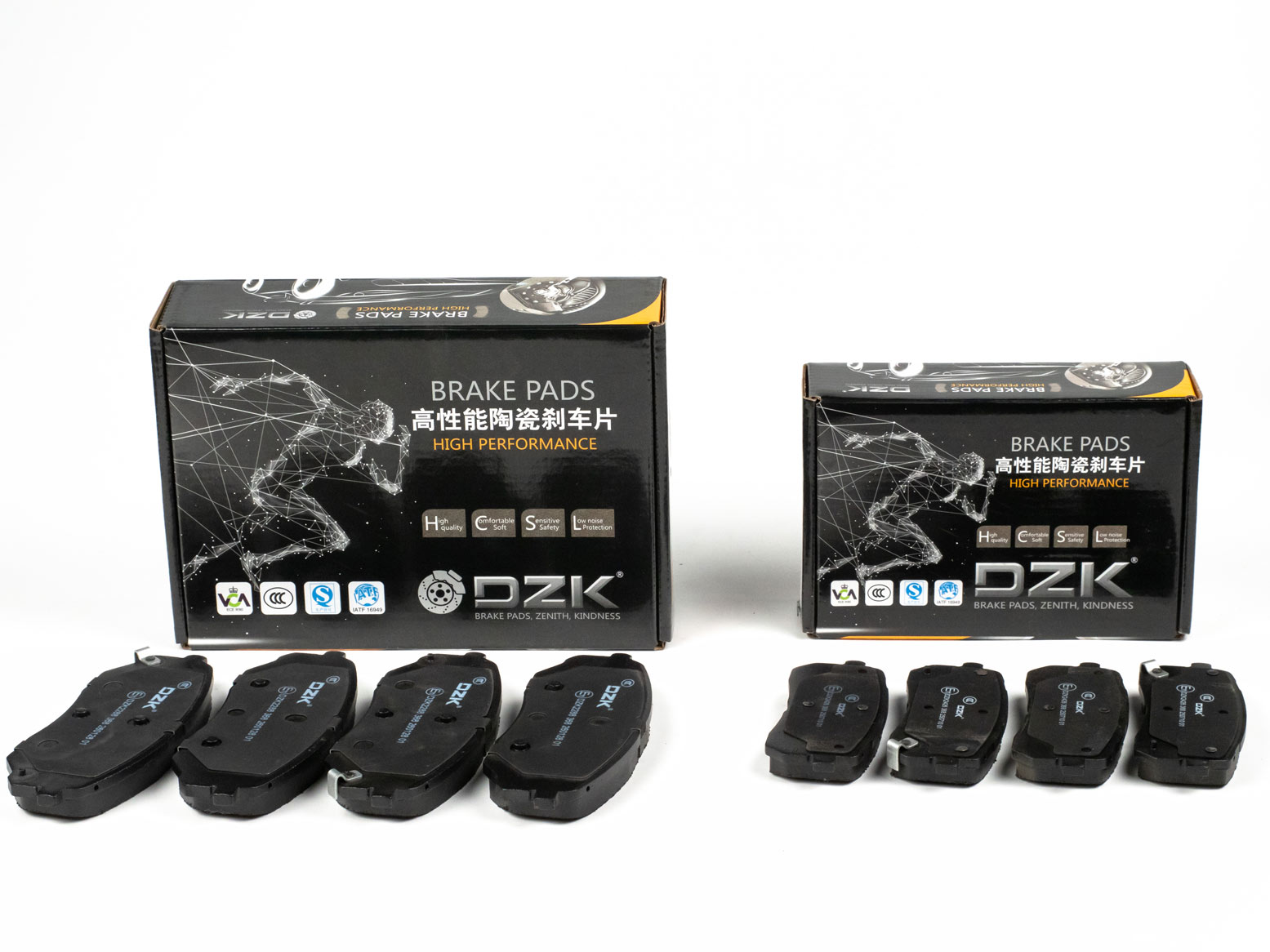 Комплект передних и задних тормозных колодок DZK для KIA SORENTO PRIME GEN 3 2014 - 2020