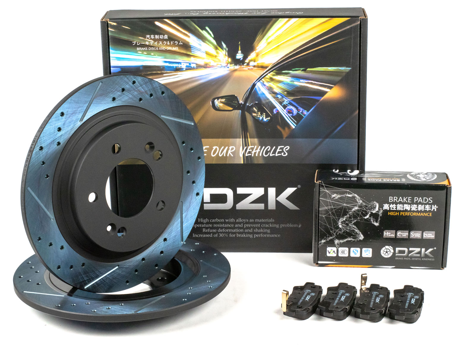 Комплект задних тормозных дисков и колодок DZK для KIA OPTIMA GEN 4 2015 - 2020 2.4 AT6 188 FWD
