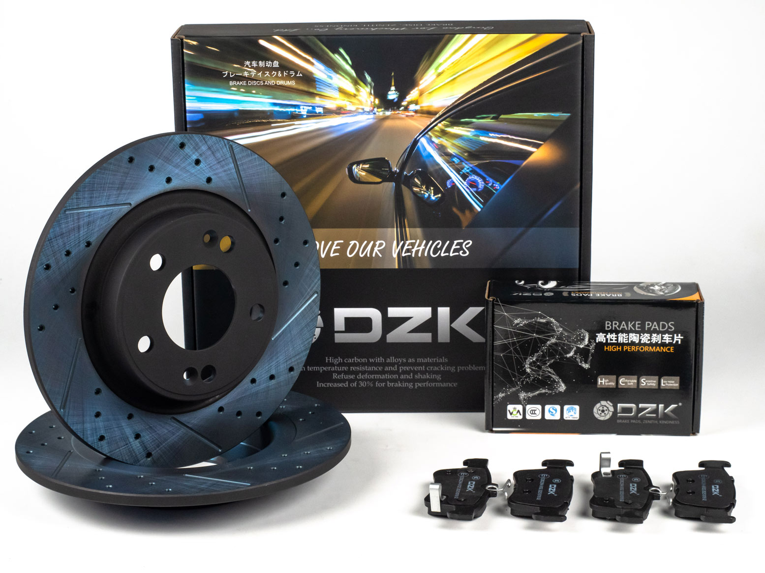 Комплект задних тормозных дисков и колодок DZK для Changan EADOplus GEN 1 2020 - н.в. 1.4 АМТ7 160 FWD
