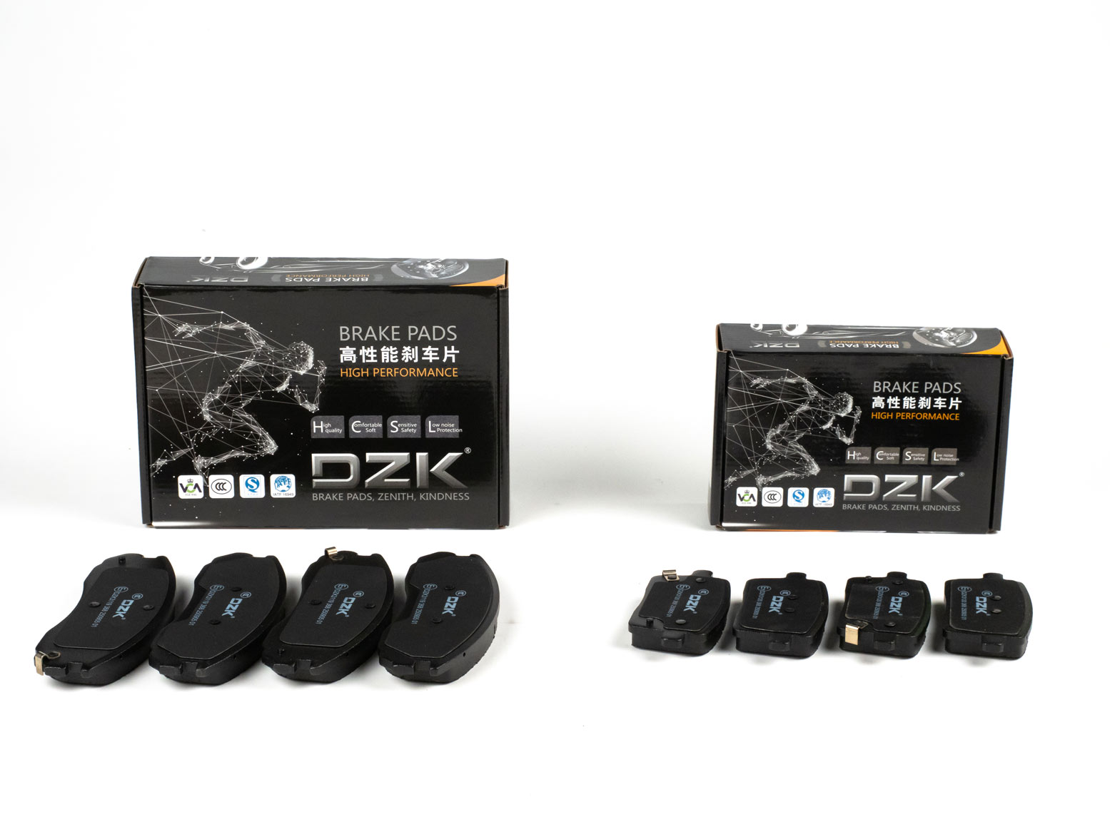 Комплект передних и задних тормозных колодок DZK для JETOUR X70 Plus ПАЗ GEN 1 2020-н.в. 1.6 АМТ7 190 FWD