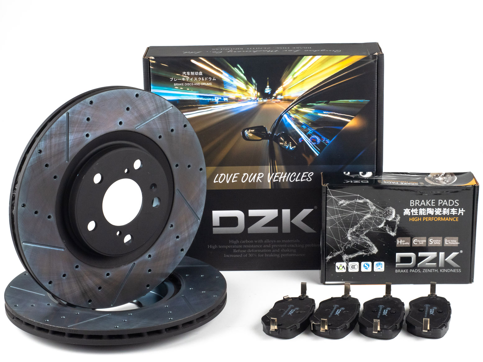 Комплект передних тормозных дисков и колодок DZK для HAVAL H3 GEN 2 2024-н.в. 1.5 АМТ7 177 4WD