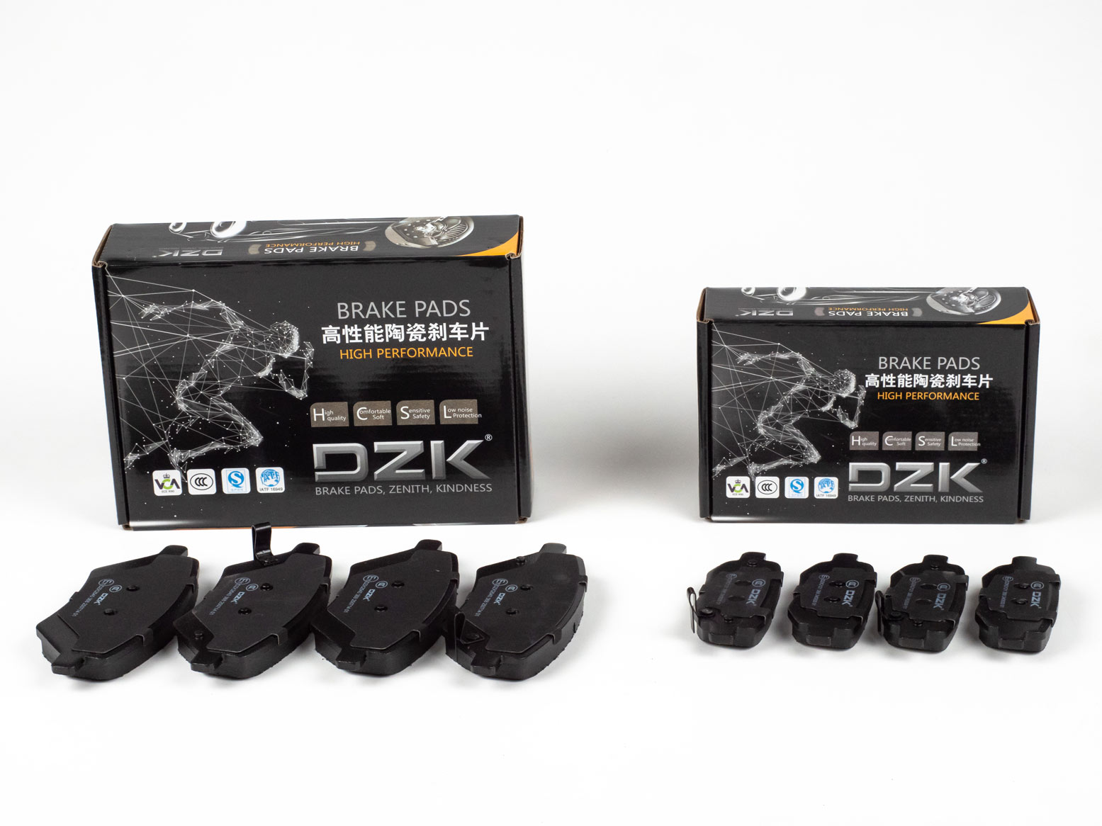 Комплект передних и задних тормозных колодок DZK для CHERY TIGGO 4 FWD 2.0 122 л.с. мех. ручник