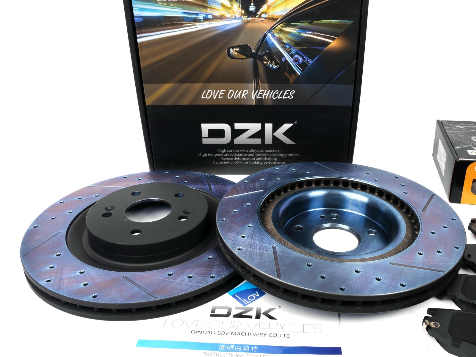 Передние тормозные диски DZK для JETOUR DASHING SPORT GEN 1 2022-н.в. 1.6T AT8 186 AWD