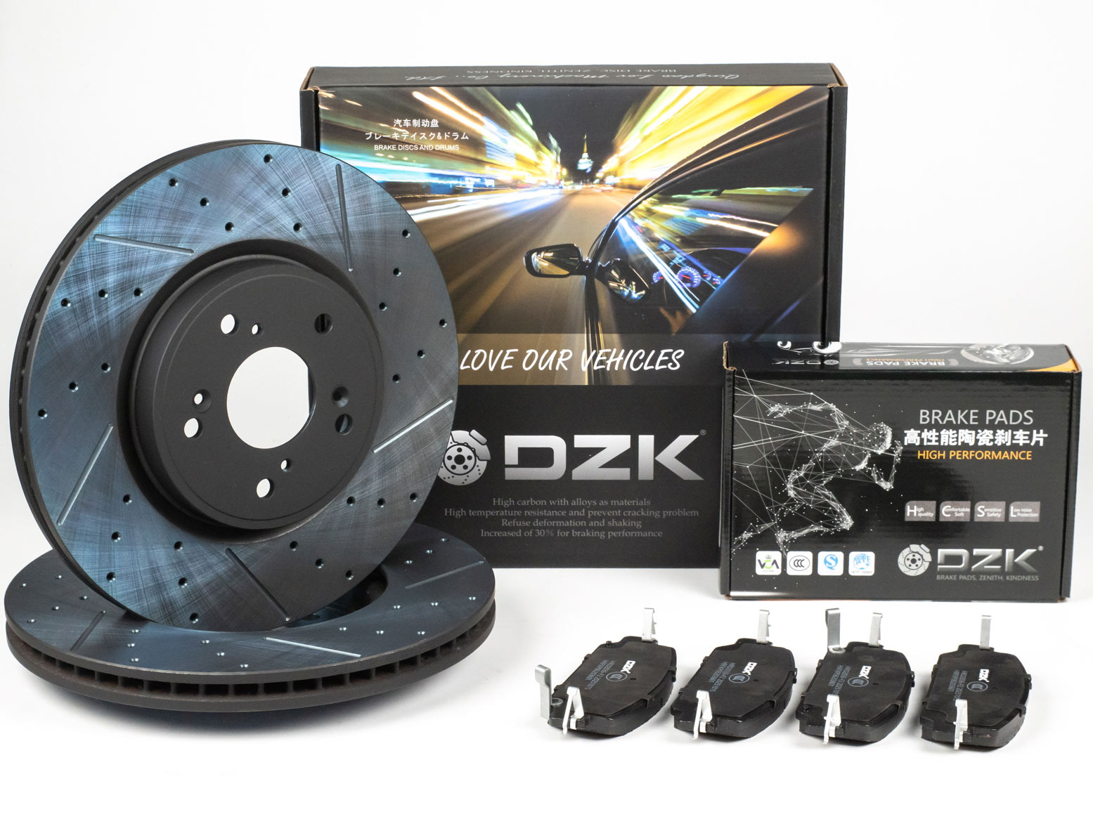 Комплект передних тормозных дисков и колодок DZK для HONDA CR-V GEN 5 2016 - 2023