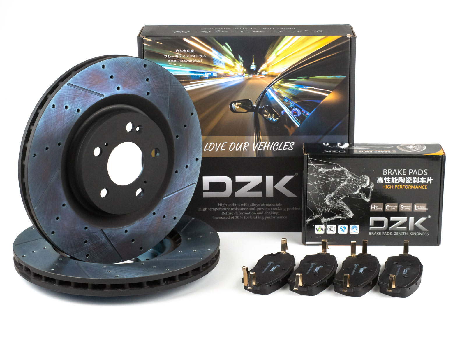 Комплект передних тормозных дисков и колодок DZK для HAVAL DARGO GEN 1 2022-н.в. 2.0 AMT7 192 AWD