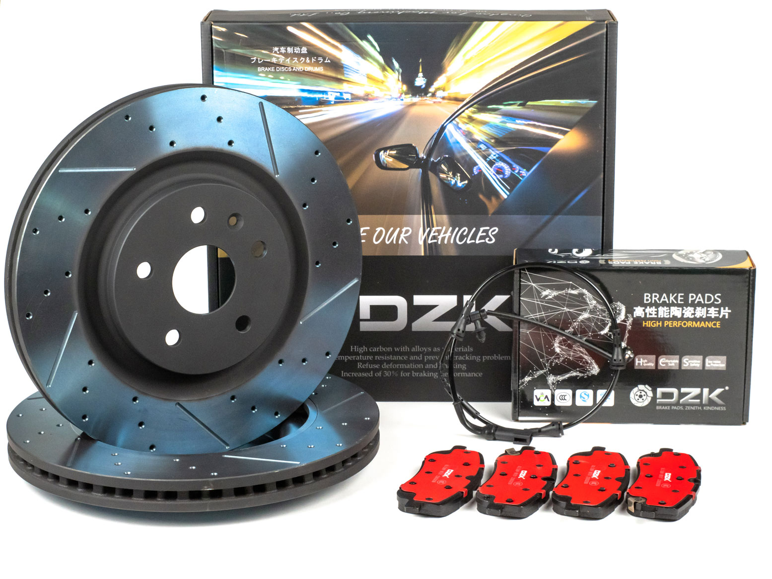 Комплект передних тормозных дисков и колодок DZK для LiXiang L6 GEN 1 2023 - н.в.