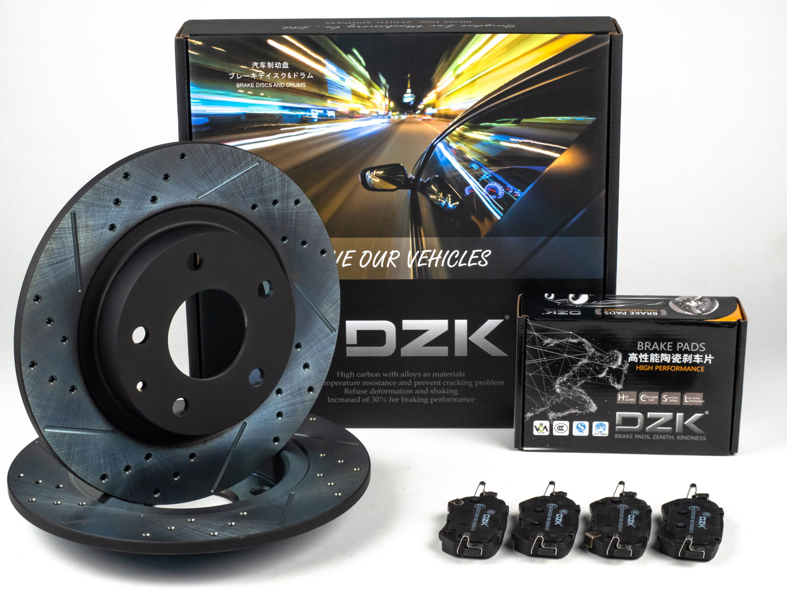 Комплект задних тормозных дисков и колодок DZK для Mazda 6 GEN 3 2015 - 2024 2.0