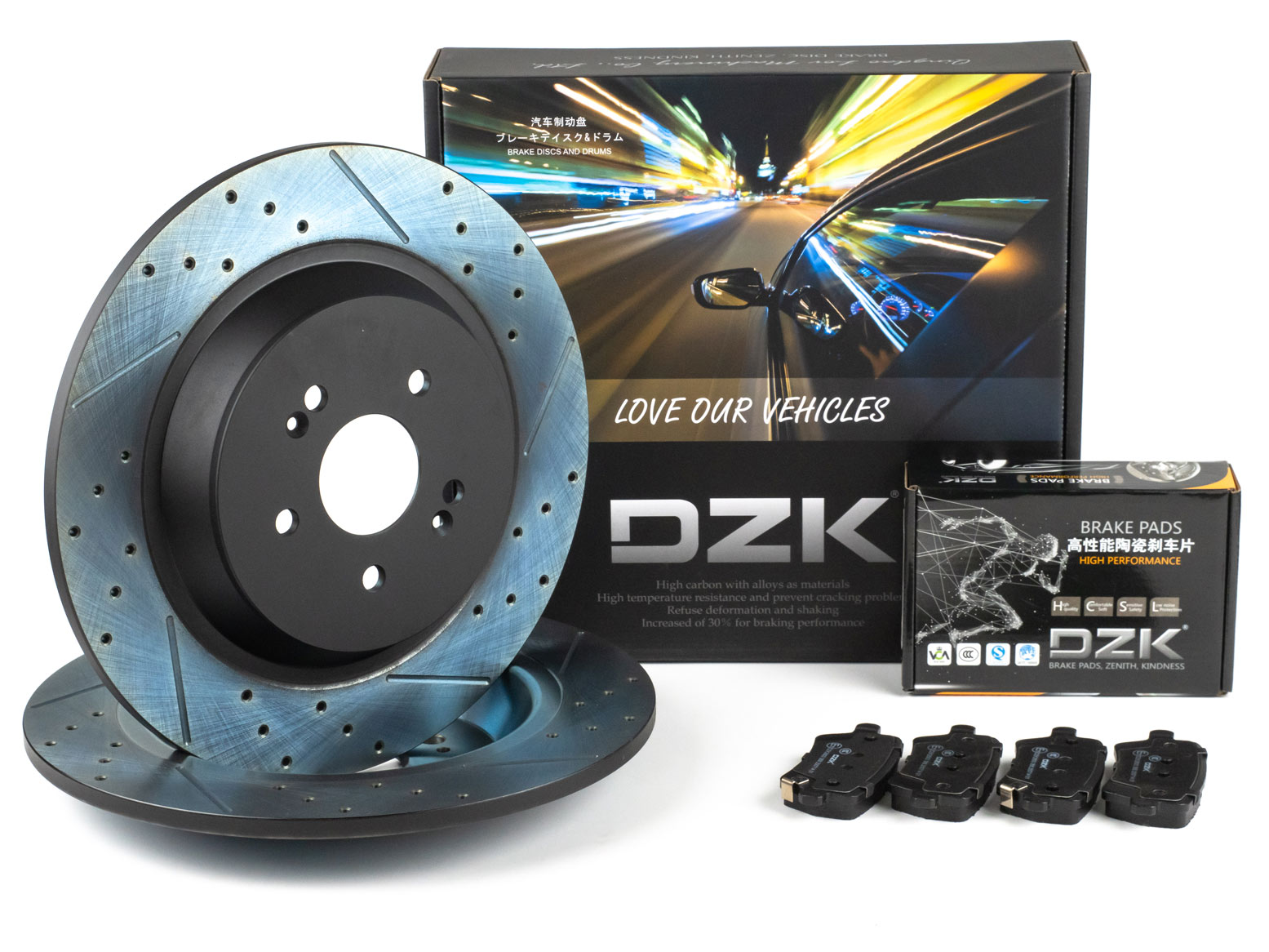 Комплект задних тормозных дисков и колодок DZK для JETOUR X90 Plus GEN 1 2021-н.в. 1.6 АМТ7 190 FWD