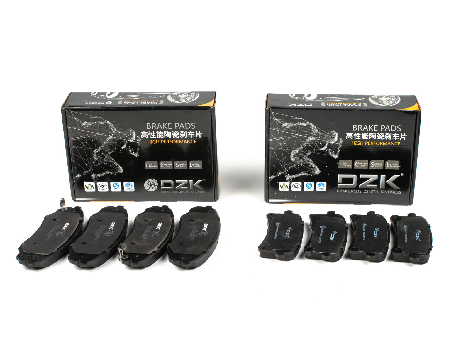 Комплект передних и задних тормозных колодок DZK для Changan Hunter Plus GEN 1 2023 - н.в. 2.0 AT8 226 AWD