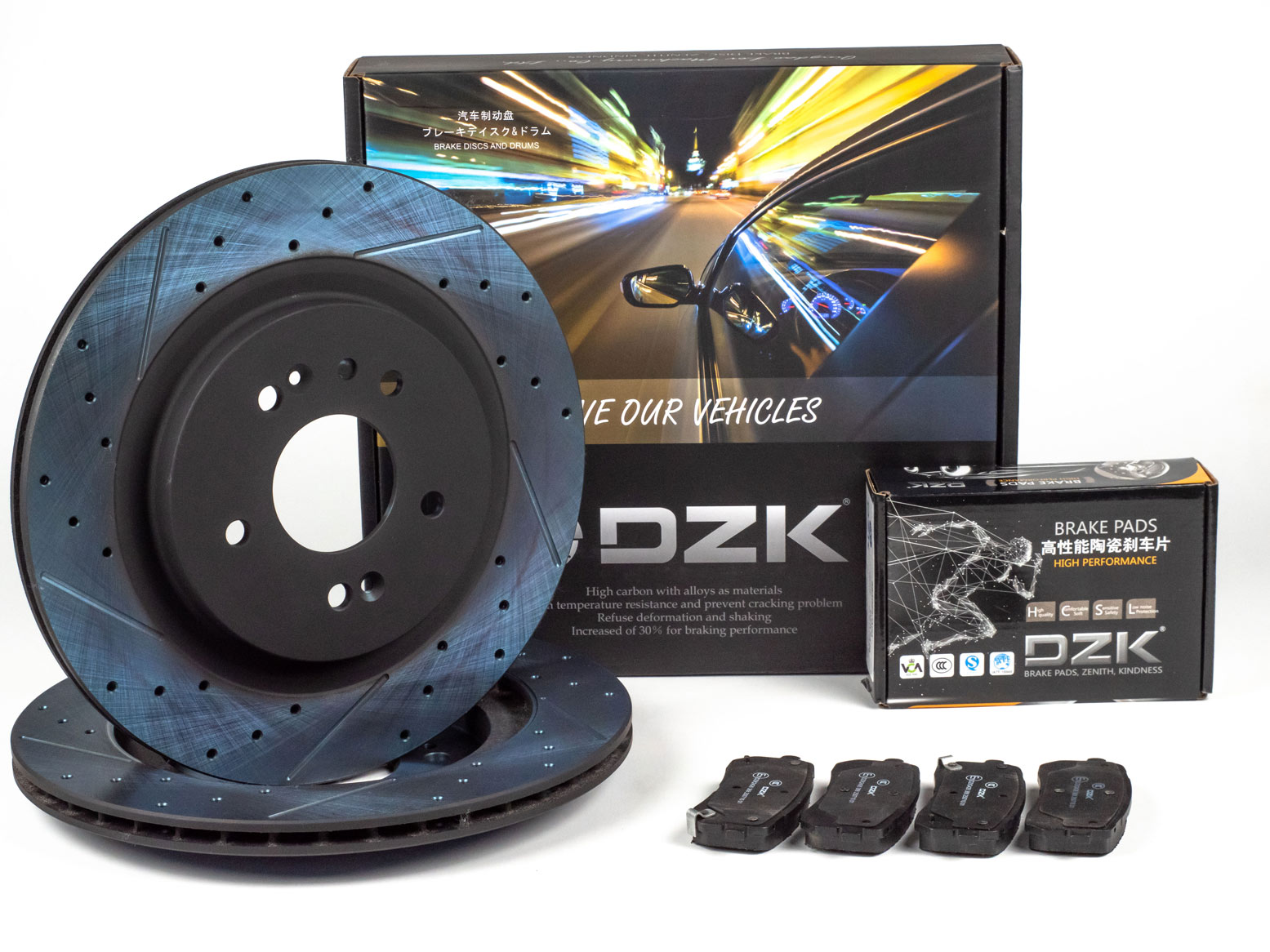 Комплект задних тормозных дисков и колодок DZK для HYUNDAI POLISADE GEN 1 2018 - 2025