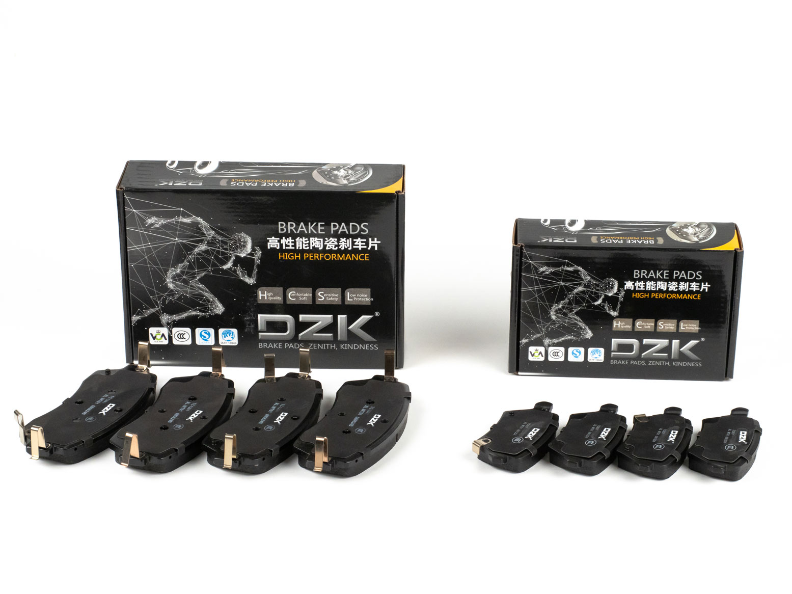 Комплект передних и задних тормозных колодок DZK для WEY Coffee 01 GEN 1 2021-н.в. 2.0 Hybrid AMT9 476 AWD