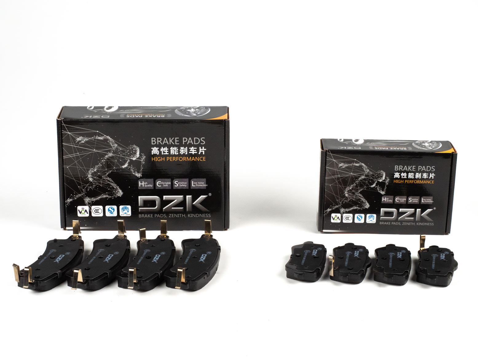 Комплект передних и задних тормозных колодок DZK для JETOUR DASHING GEN 1 2022-н.в. 1.6 АМТ7 190 FWD