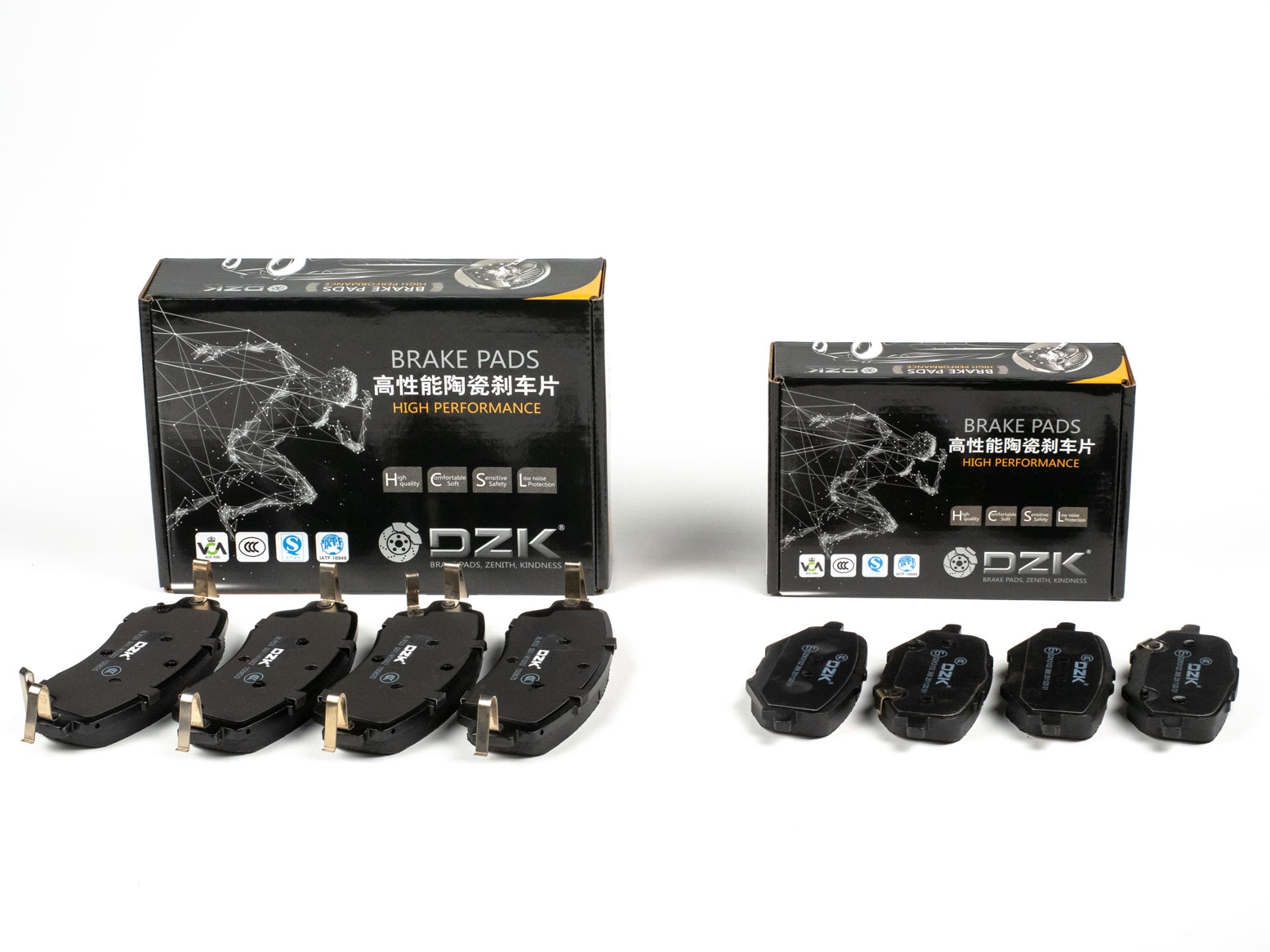 Комплект передних и задних тормозных колодок DZK для Changan CS75 Plus GEN 2 REST 2021 - 2024 1.5T 181 FWD