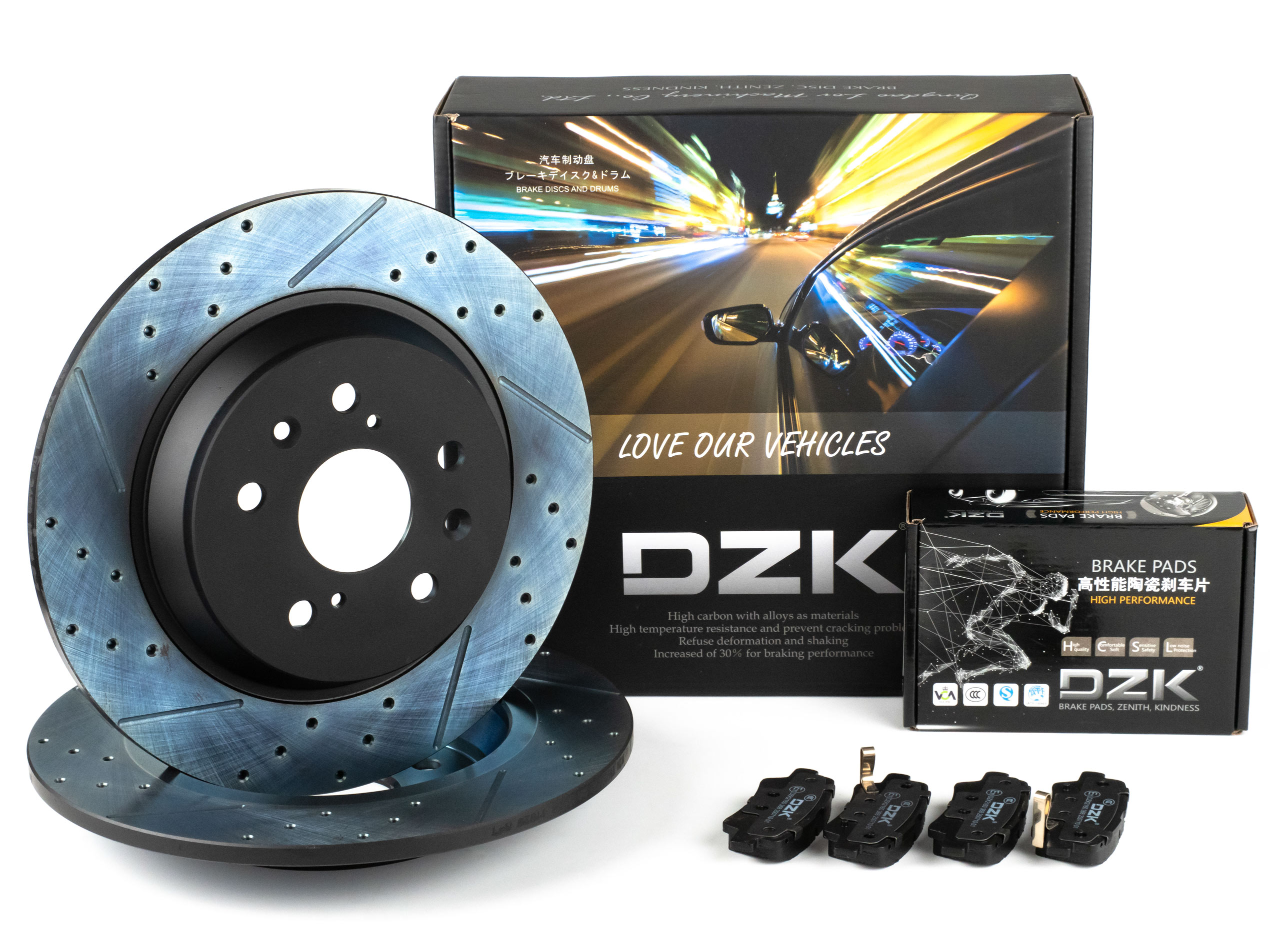 Комплект задних тормозных дисков и колодок DZK для GELLY ATLAS PRO 2021-2025 1.5 AMT7 177 FWD